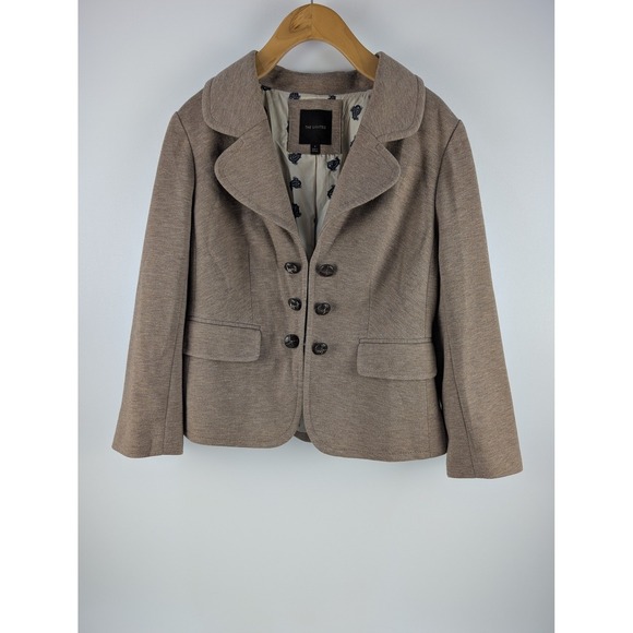 The Limited Jackets & Blazers - The Limited Tan Heathered Double Breasted Blazer Paisley Lining Small